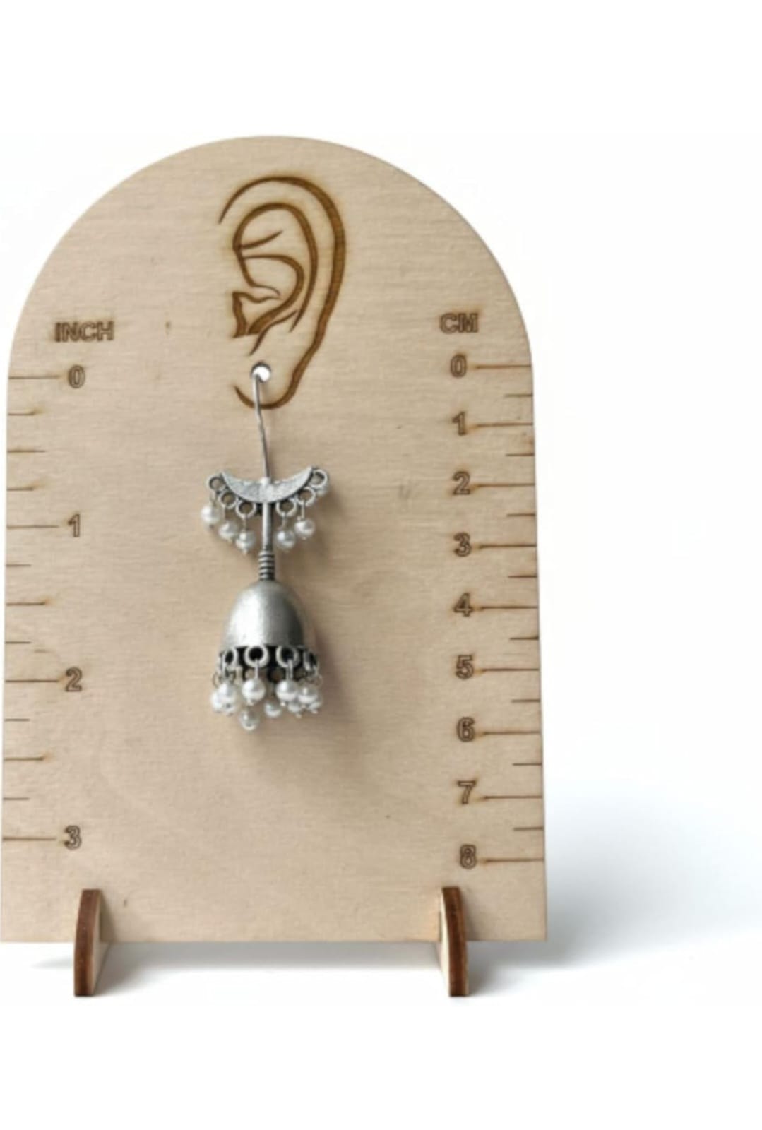 Oxidised Pearl Drop Jhumka Earrings